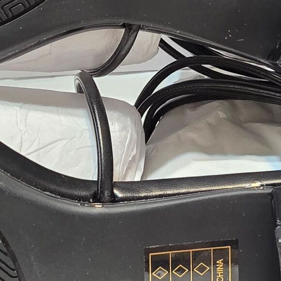 Strappy Black Shoes Women's Size 7 Summer Sandals, Dream Pairs, Square Toe NEW - Picture 11 of 14